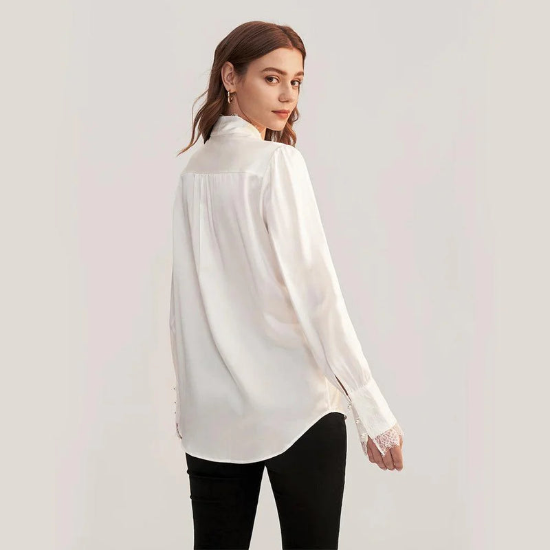 Blusa de Seda com Pérola