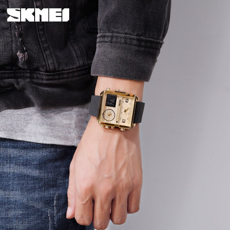 Skmei Men's Square Luxury Watch with Chronograph and Date