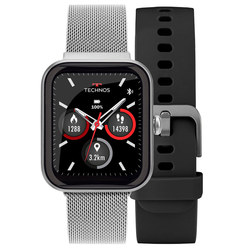 Smartwatch Technos Connect MAX Prata e Preto