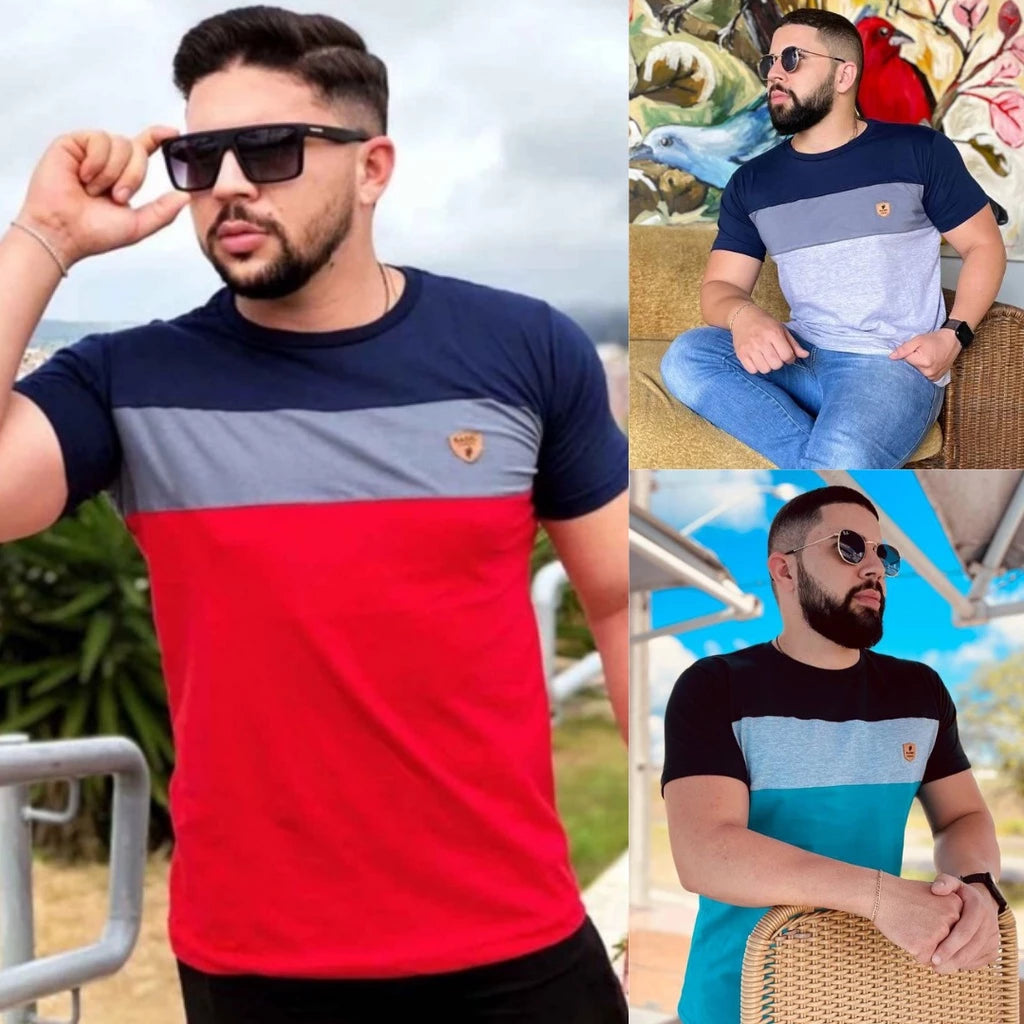 Camiseta Masculina Em Algodão Fio 30 Penteado Com Elastano Diversas Cores Preço De Fábrica