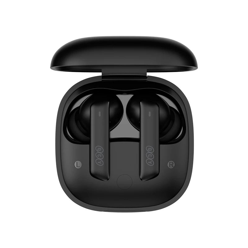 QCY HT05 MeloBuds Bluetooth 5.2 Headphones, ANC Active Noise Canceling - Black and White