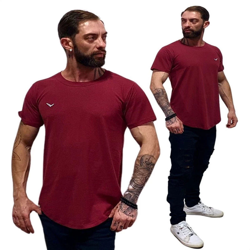 Men's Longline Swag Shirt Oversized Casul Blouse Training Gym Sport Leisure Fit Summer Fashion