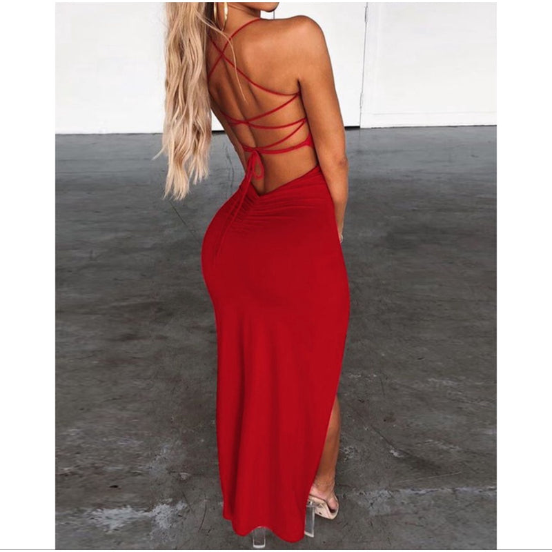 NEW LONG SUPLEX bodycon dress with slit backless braided elegant lifts butt