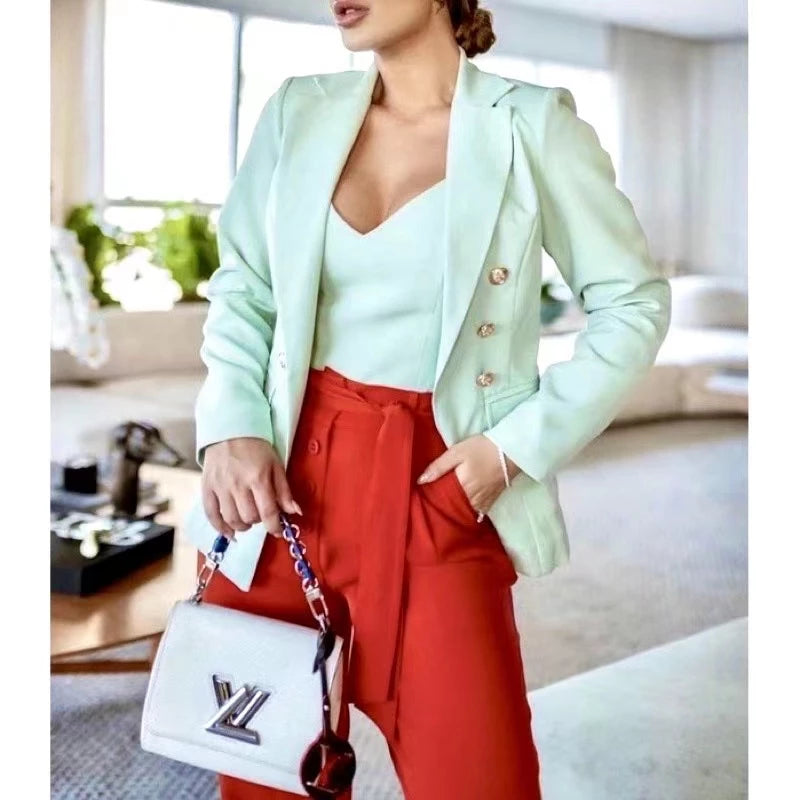 Women's Blazer Tailored Jacket Social Coat With Beautiful Button Super Shipping