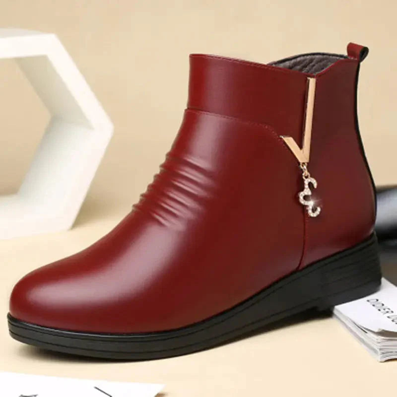Bota de Couro Feminina Térmica Invernal