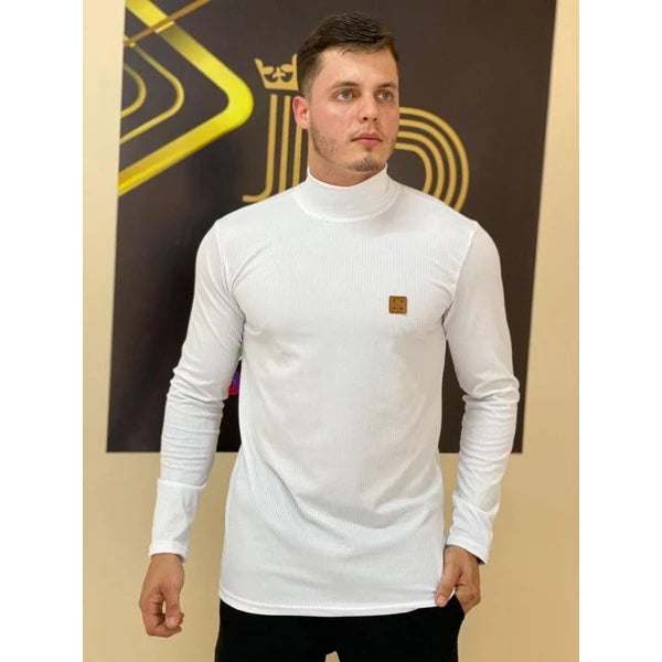 Longline men's turtleneck shirt, men's oversized shirt. turtleneck