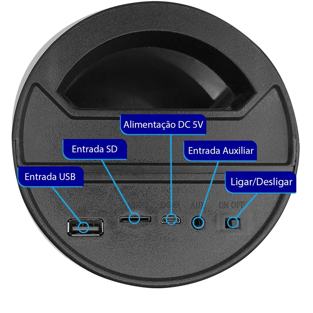 Caixa de som bluetooth Festa Portátil Caixinha Com LED XDG-86 Marca XTRAD