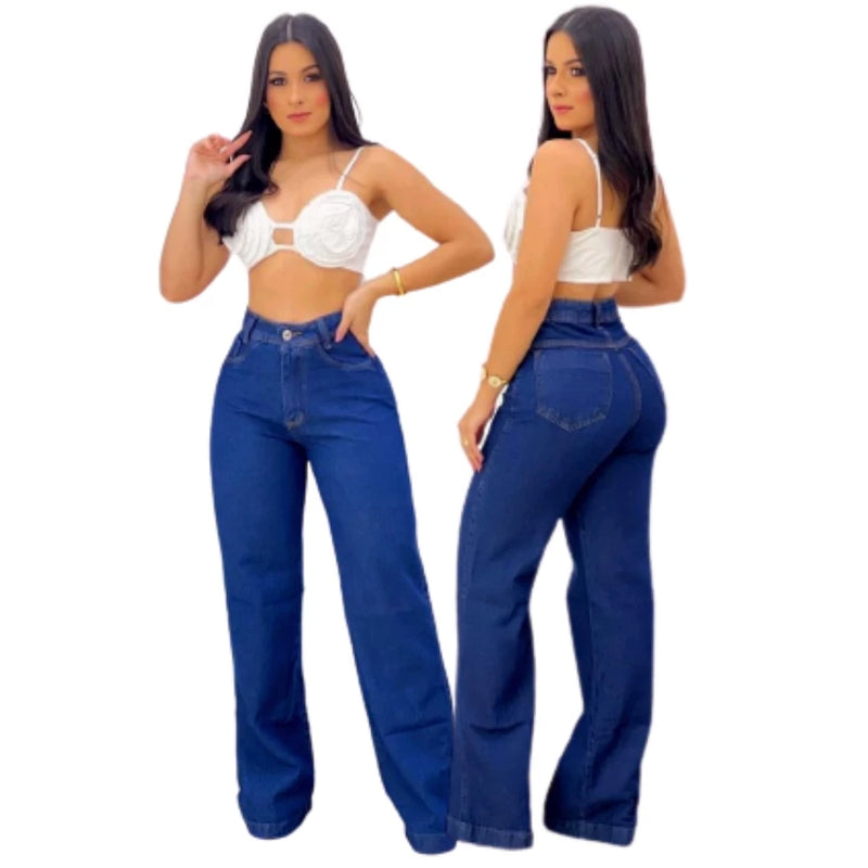 Women's Stylish Wide Leg Light Jeans High Waist Top IMMEDIATE SHIPPING