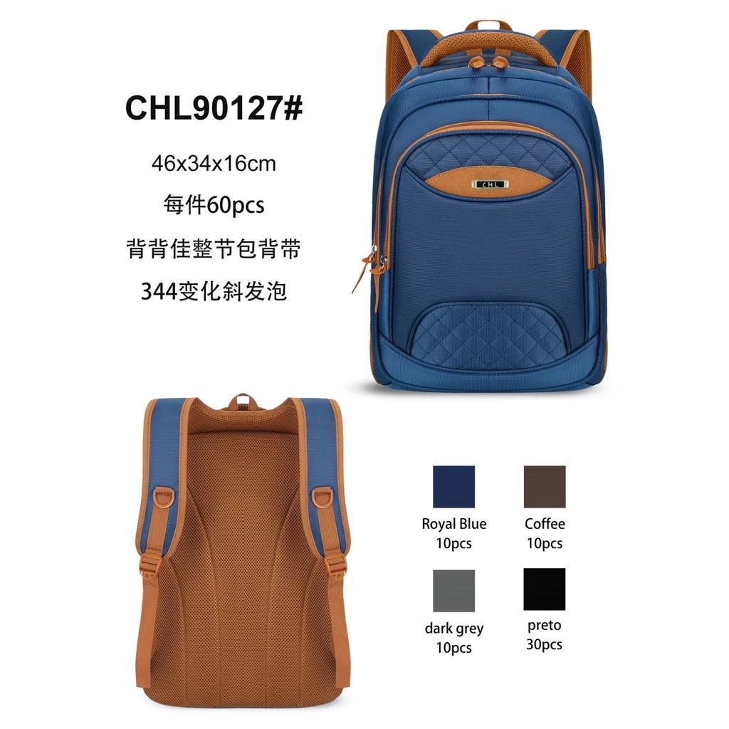 Men's Backpack with Large Durable Waterproof Leather 90127