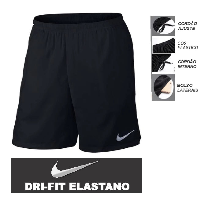 Bermuda Short Men's Dri Fit Elastane - Academia Futebol Casual - S M L GG XL