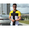 Camisa Longline masculina listrada Oversized em algodão fio 30.1 Penteado, camiseta Longline.