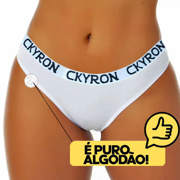 Kit 05 Calcinhas de Algodão Elástico Exposto Kyron