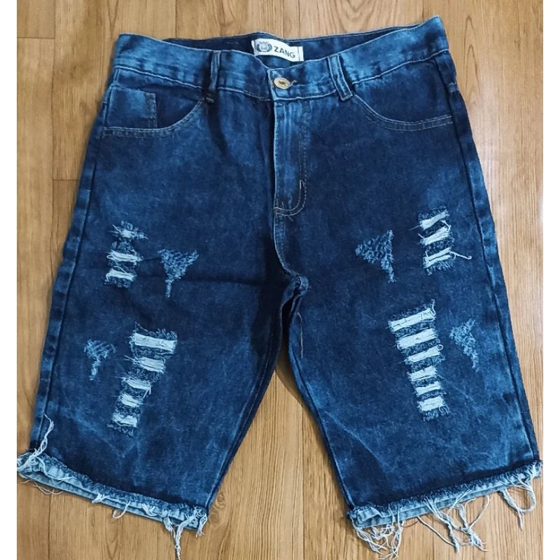 Premium slim ripped men's denim shorts