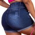 Short Jeans Plus Size Feminino Cintura Alta Levanta Bumbum Com Lycra