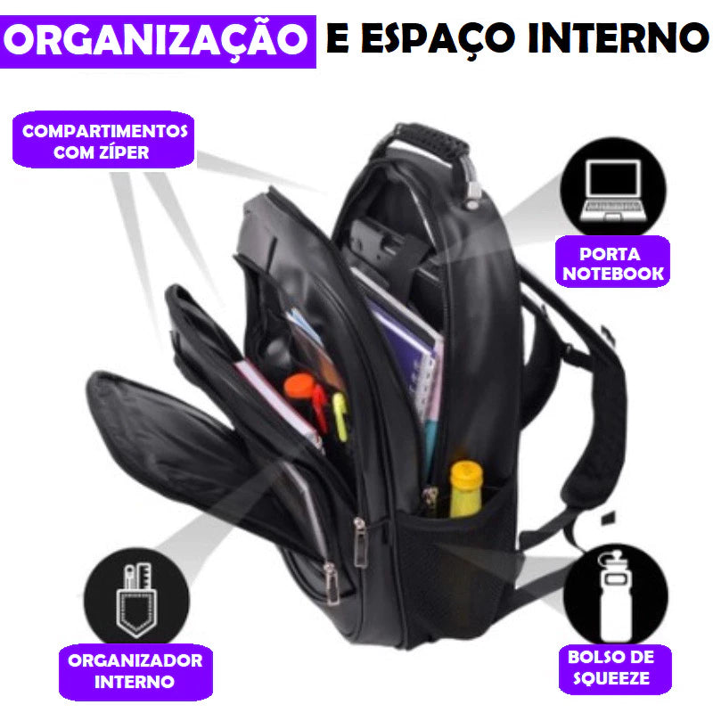 Mochila Grande Masculina Feminina Impermeável Cabo de Aço ou Super Reforçada Universitária Faculdade Escolar Trabalho