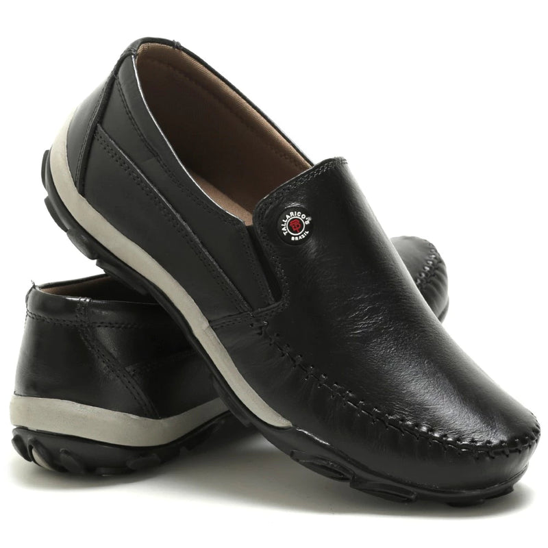 Sapatilha Mocassim Masculina Couro Legitimo Conforto Total