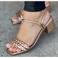 Women's Sandal Braided Straps Block Heel Super Comfortable And Elegant Launch Promotion