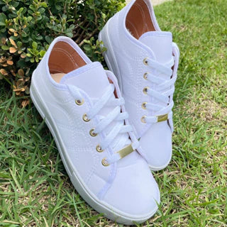 Women's White Sneakers - Casual Women's Tennis - Shoe - Comfort and Quality