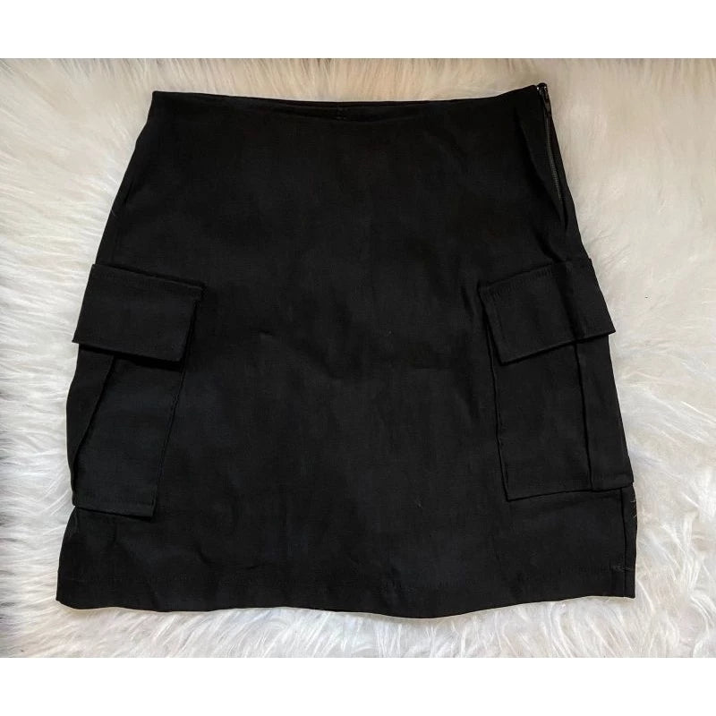 Short Skirt High Waist Side Pocket