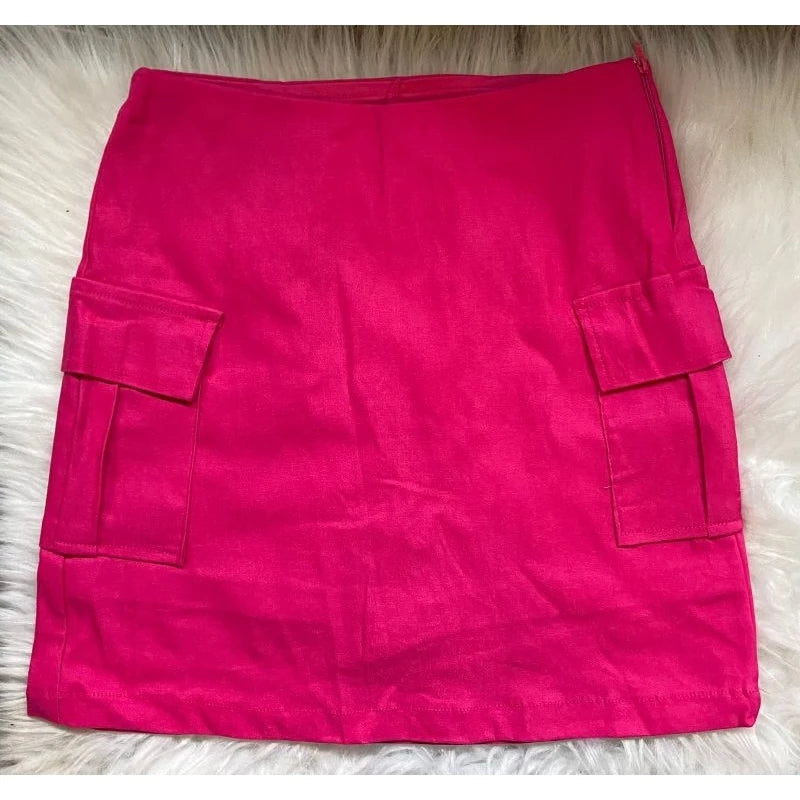 Short Skirt High Waist Side Pocket