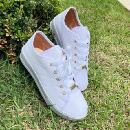 Women's White Sneakers - Casual Women's Tennis - Shoe - Comfort and Quality