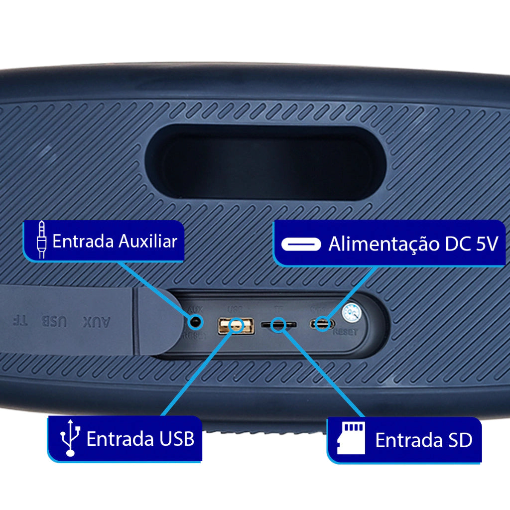 Caixa de Som Bluetooth RGB Potente Portátil resistente a água Xtrad XDG-322