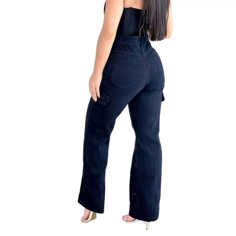 Women's Cargo Jeans Fashion Blogueirinha Casual Pantalona