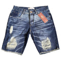 men's ripped denim shorts, destroyed style slim fit