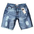 Bermudas masculina jeans rasgado estilo destroied slim fit