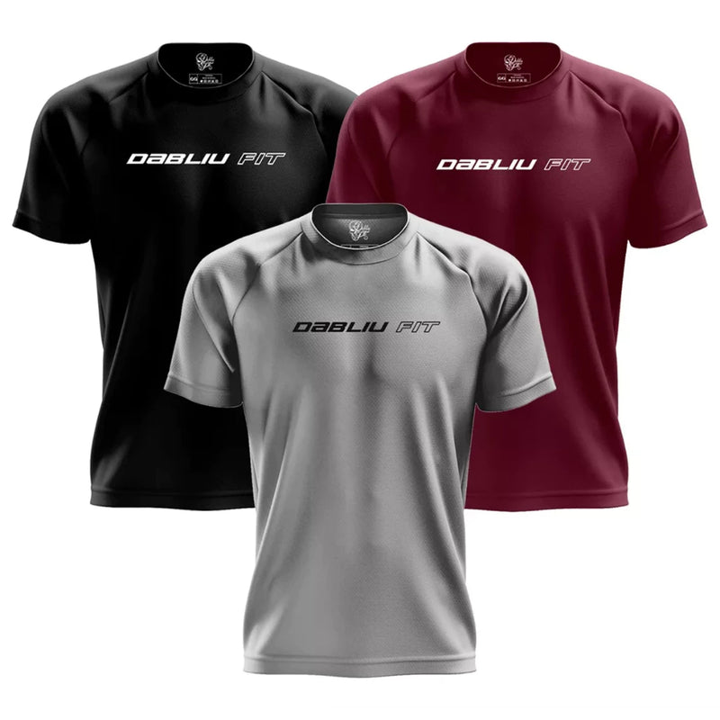 Kit 03 Camisas DRY FIT Basic Fit Academia Proteção  UV+35 Dabliu Fit