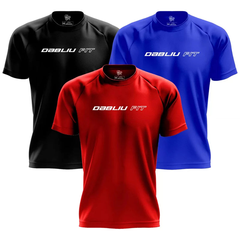 Kit 03 Camisas DRY FIT Basic Fit Academia Proteção  UV+35 Dabliu Fit