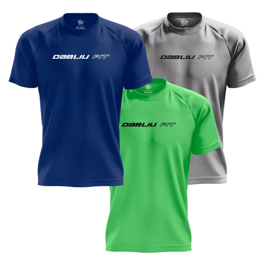 Kit 03 Camisas DRY FIT Basic Fit Academia Proteção  UV+35 Dabliu Fit