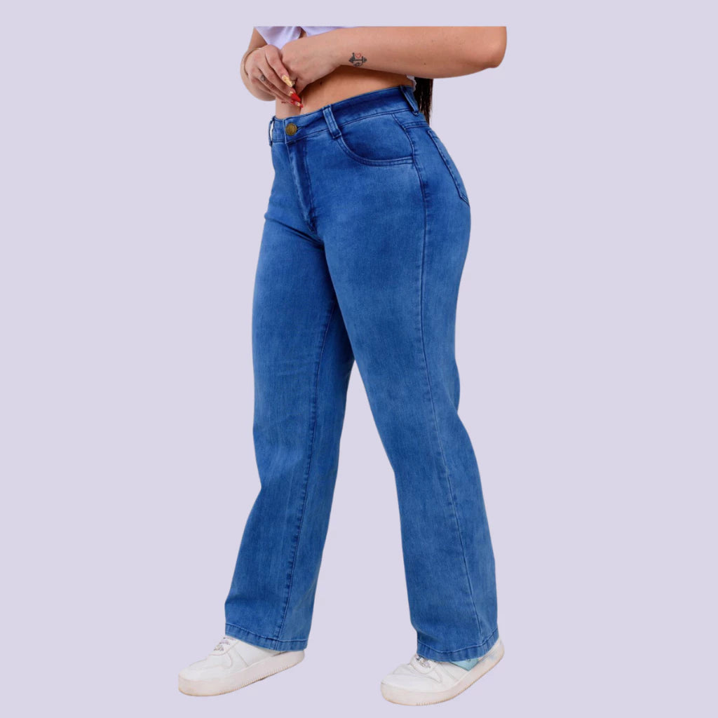 Wild Leg Jeans for Women High Waist Lycra Pantalone