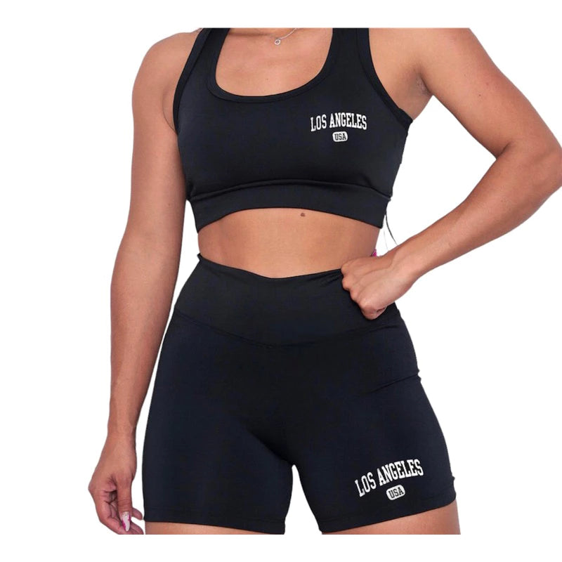 kit Top e Shorts feminino curto suplex