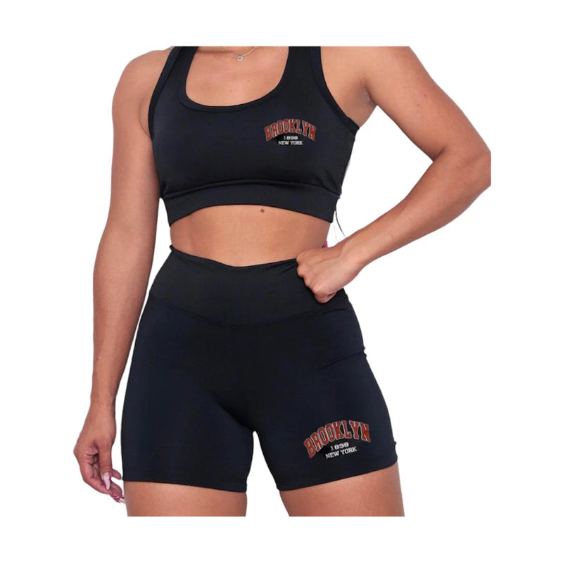 kit Top e Shorts feminino curto suplex