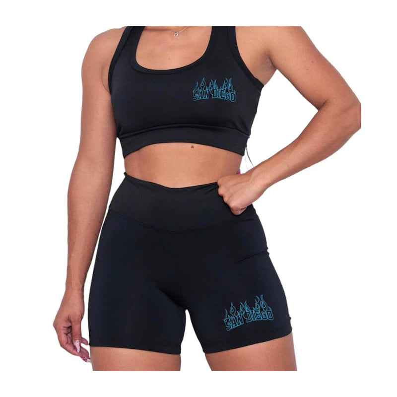 kit Top e Shorts feminino curto suplex