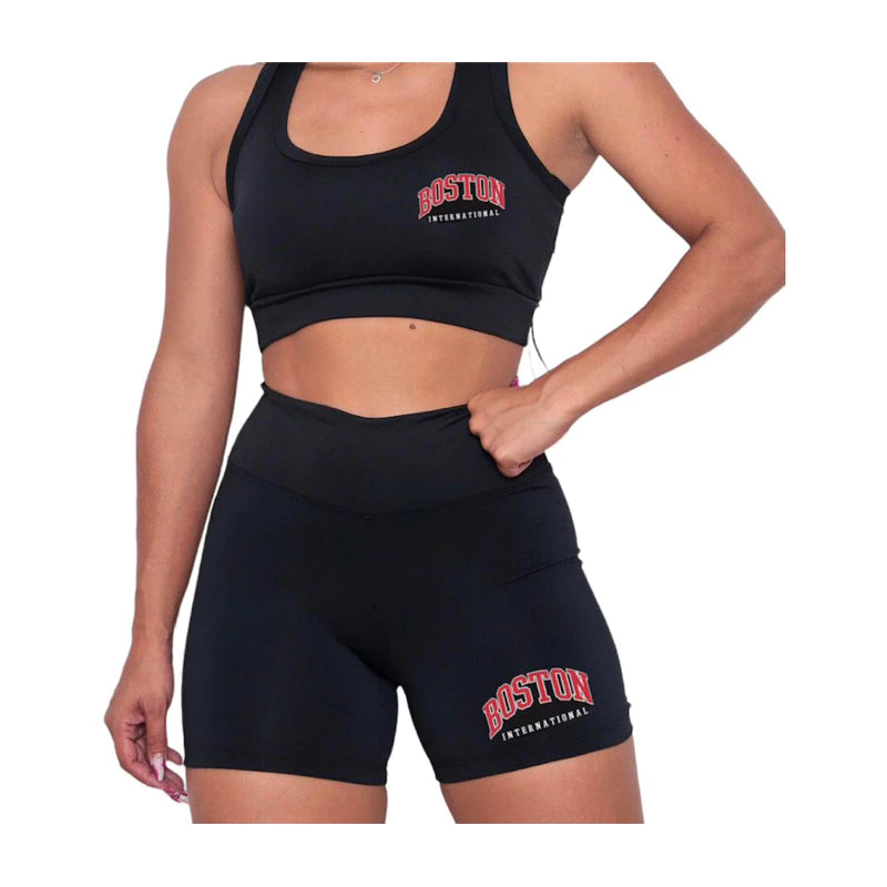 kit Top e Shorts feminino curto suplex