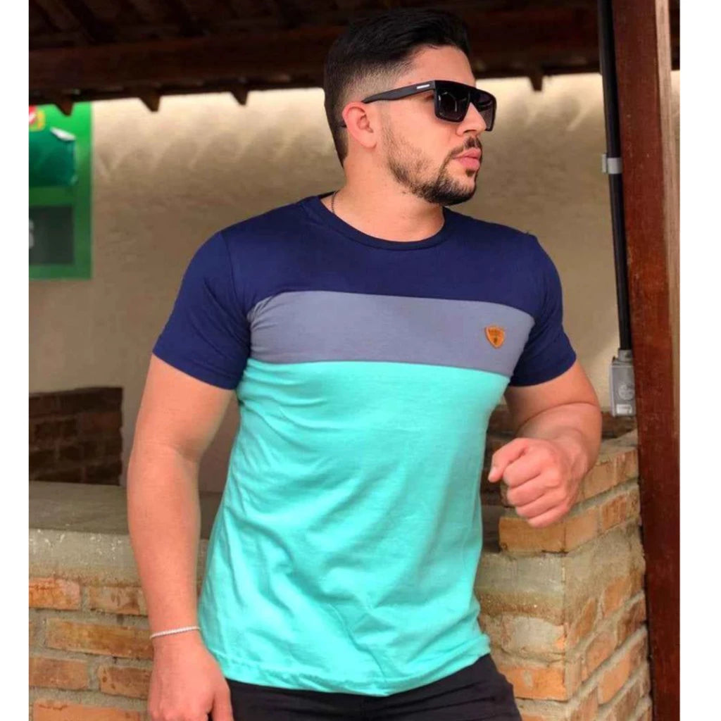 Camiseta Masculina Em Algodão Fio 30 Penteado Com Elastano Diversas Cores Preço De Fábrica