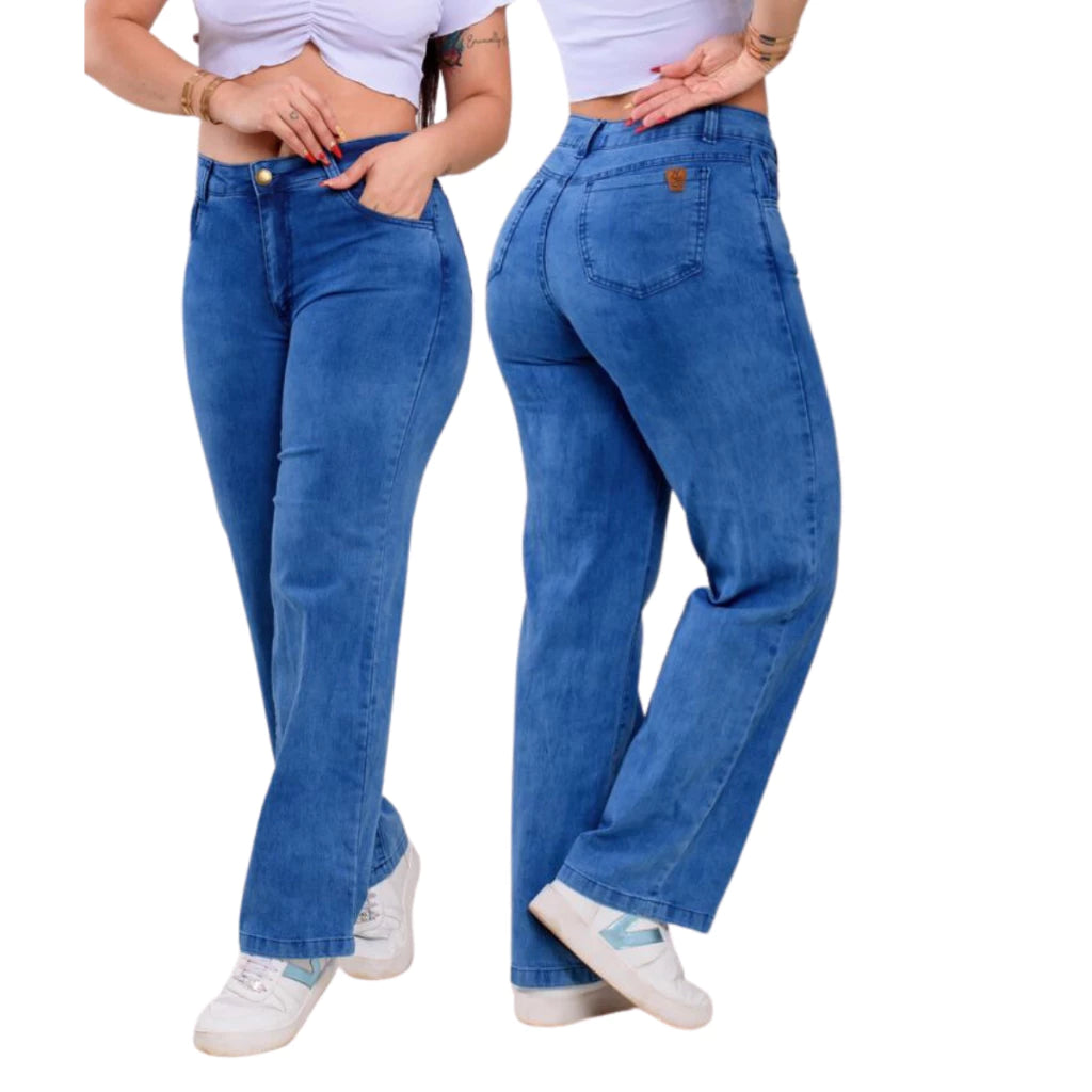 Wild Leg Jeans for Women High Waist Lycra Pantalone