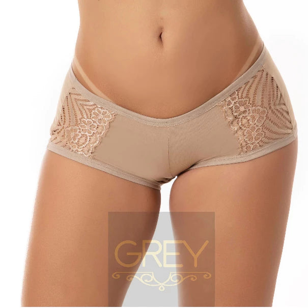 Kit 5 Boxer Panties - Box Panties - Microfiber Shorts Luxury Lace Details