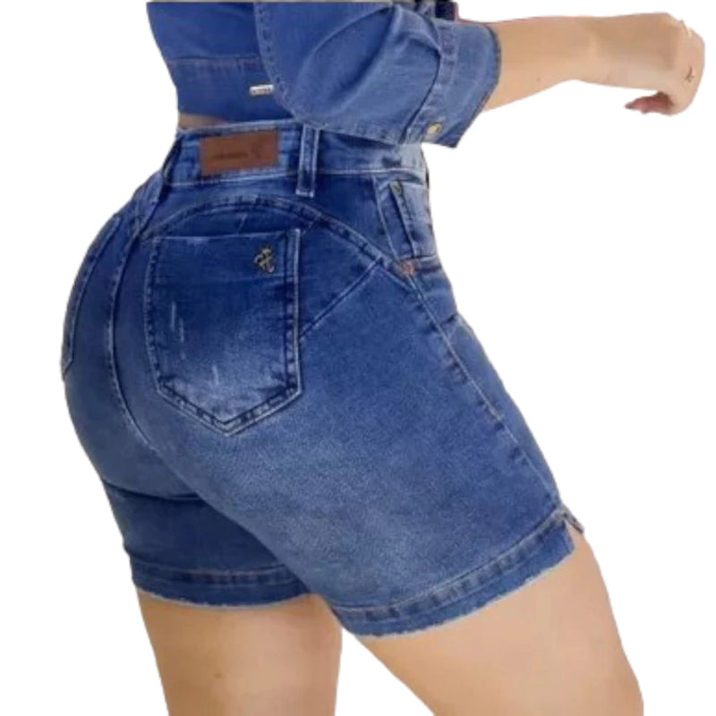 Short Jeans Meia Coxa 36 ao 48 Bermuda Modela Bumbum Feminina