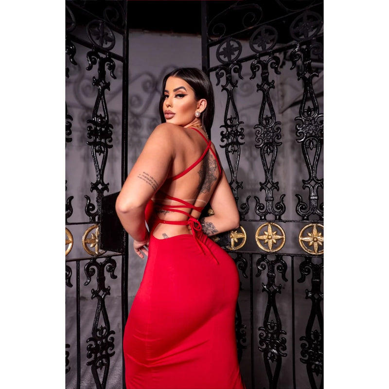 NEW LONG SUPLEX bodycon dress with slit backless braided elegant lifts butt