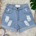 Short Jeans Mom Sem Lycra Moda Feminino