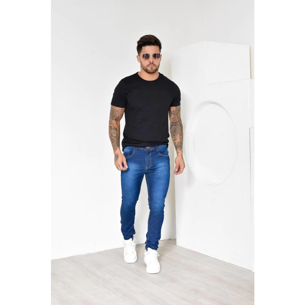 Calça Jeans Masculina Lavagem Média Tradicional Super Lançamento