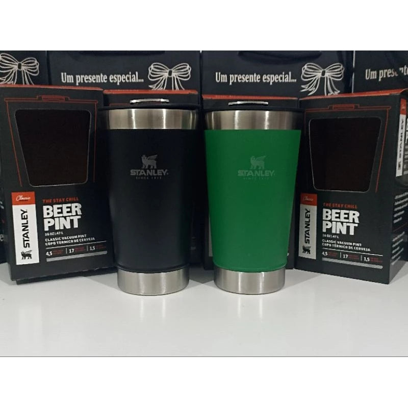 kit 2 or 1 Stanley 473ML thermal cups cold beer hot drink with original bottle opener lid