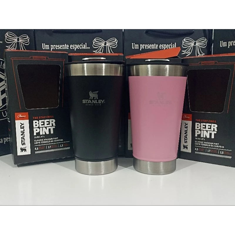 kit 2 or 1 Stanley 473ML thermal cups cold beer hot drink with original bottle opener lid