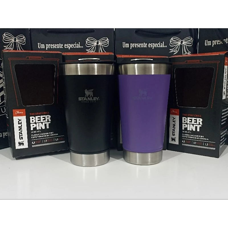 kit 2 or 1 Stanley 473ML thermal cups cold beer hot drink with original bottle opener lid