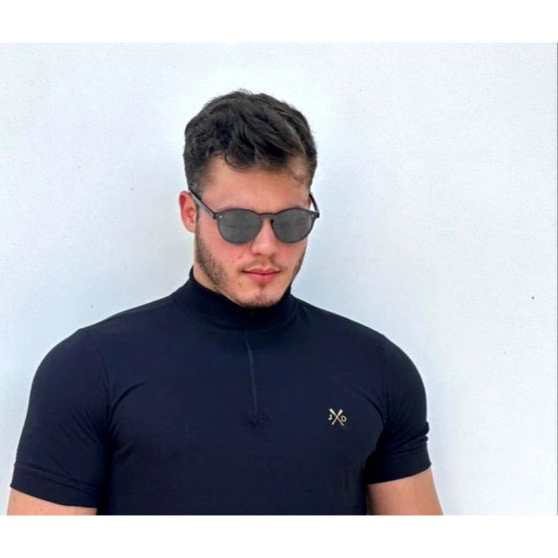 Men's turtleneck shirt, zipper shirt, men's longline turtleneck shirt