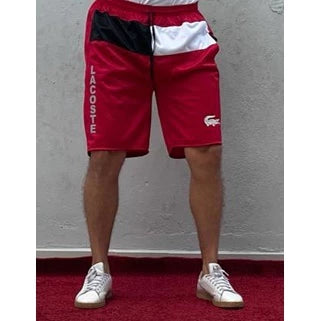 Lacoste Red Tactel Premium Shorts With Zipper Pockets