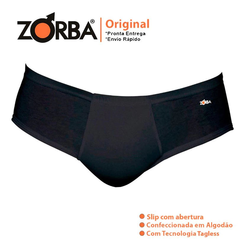 Kit 3 Zorba Slip Light 172 Briefs with Opening 100% Original Cotton